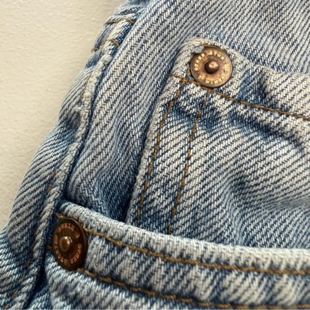 & Other Stories Dream Cut Light Wash Destroyed 100% Organic Cotton Jean Shorts - Picture 9 of 13
